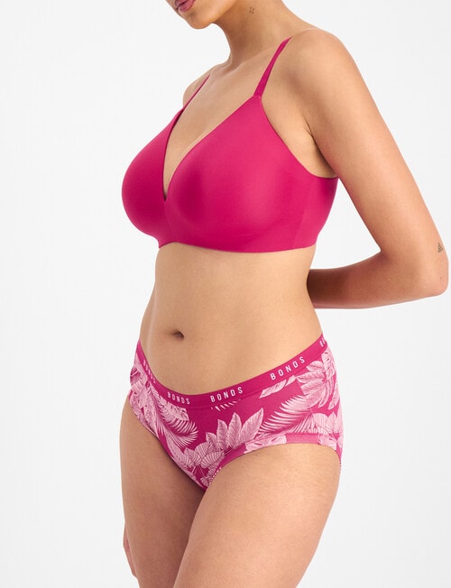 Bonds Cottontails Midi Brief, 3-Pack, Raspberry, Botanical & Pink product photo View 02 L