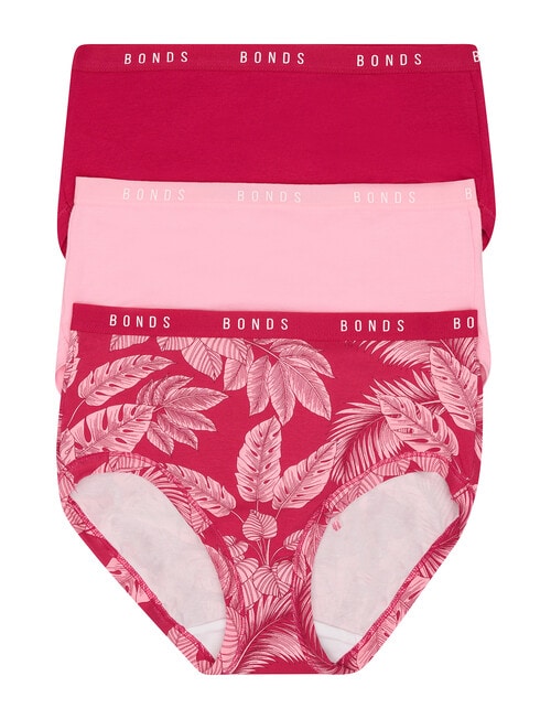 Bonds Cottontails Full Brief, 3-Pack, Raspberry Jam, Botanical Bliss, Pink Whisper product photo