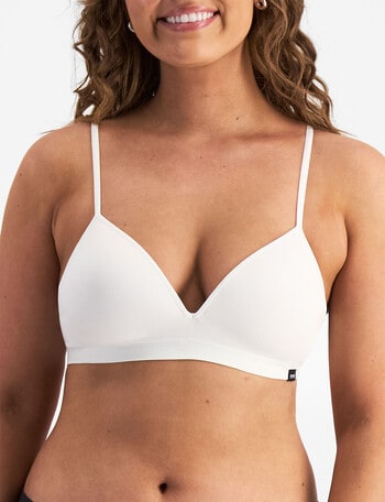 Bonds Match Its Wire Free Bra, White product photo