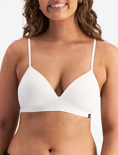 Bonds Match Its Wire Free Bra, White product photo