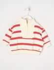 Teeny Weeny Stripes Sweatshirt, Cream & Red product photo