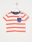Teeny Weeny Stripe Short Sleeve Tee, Cream & Red product photo