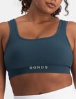 Bonds Move Rib Seamless Crop Bra, Blue Pine product photo