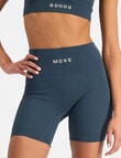 Bonds Move Rib Seamless Midi Shorts, Blue Pine product photo