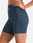 Bonds Move Rib Seamless Midi Shorts, Blue Pine product photo View 02 S