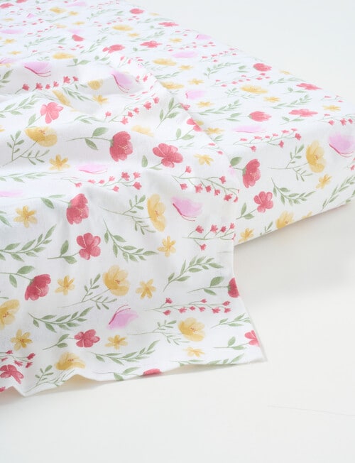 Teeny Weeny Flannelette Fit/Flat Cot Sheet Set, Wild Flowers product photo View 03 L