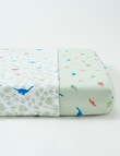 Teeny Weeny Flannelette Fit/Flat Cot Sheet Set, Dinasaurs product photo
