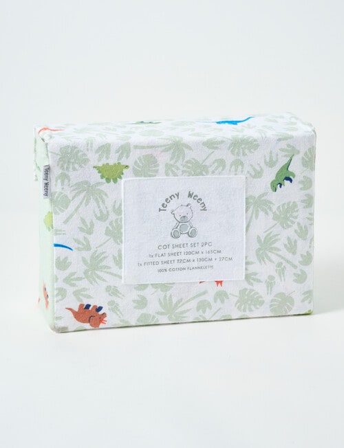 Teeny Weeny Flannelette Fit/Flat Cot Sheet Set, Dinasaurs product photo View 02 L