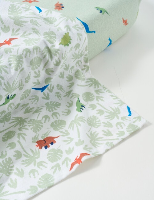 Teeny Weeny Flannelette Fit/Flat Cot Sheet Set, Dinasaurs product photo View 03 L