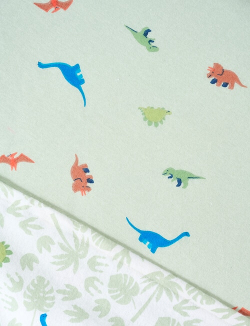 Teeny Weeny Flannelette Fit/Flat Cot Sheet Set, Dinasaurs product photo View 04 L