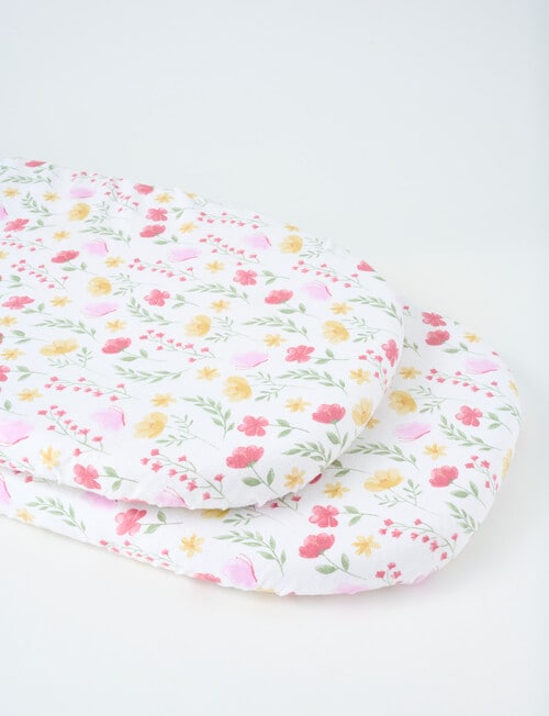 Teeny Weeny Flannelette Bassinet Fitted Sheets x2, Wild Flowers product photo