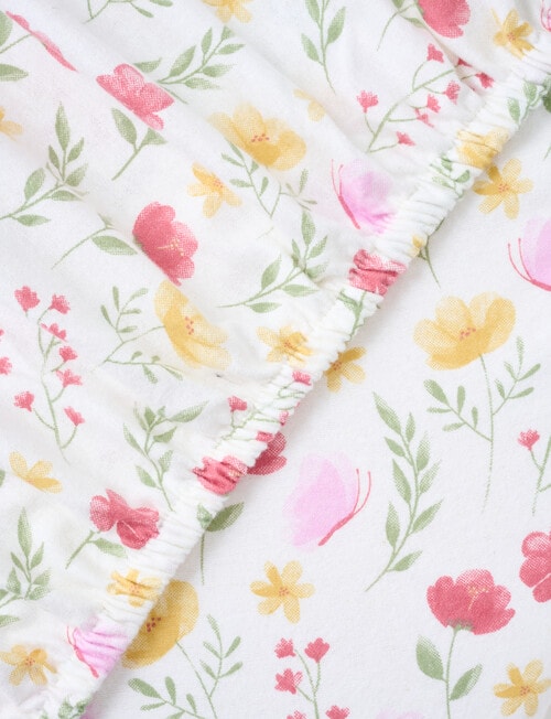 Teeny Weeny Flannelette Bassinet Fitted Sheets x2, Wild Flowers product photo View 03 L