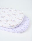 Teeny Weeny Flannelette Bedside Sleeper Fit Sheets x2, Lavender product photo