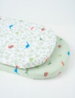 Teeny Weeny Flannelette Bedside Sleeper Fit Sheets x2, Dinosaurs product photo