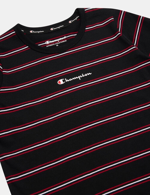 Champion Stripe Short Sleeve Tee, Black product photo View 03 L
