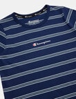 Champion Stripe Short Sleeve Tee, Navy product photo View 03 S