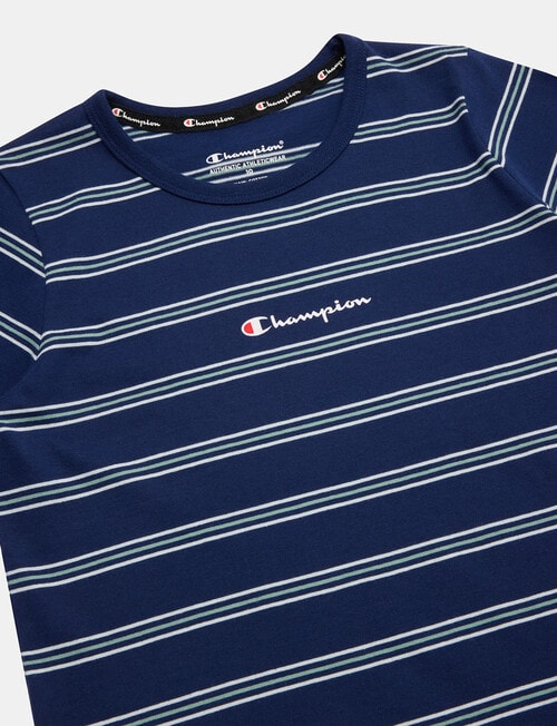 Champion Stripe Short Sleeve Tee, Navy product photo View 03 L