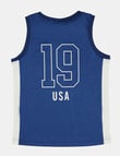 Champion Basketball Tank Top, Navy product photo View 02 S