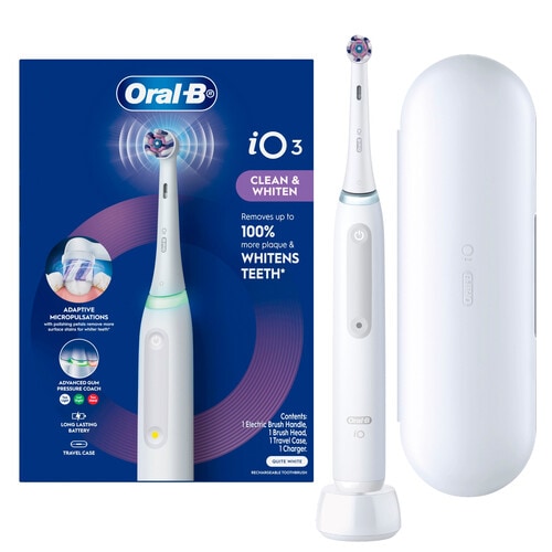 Oral B iO Series 3 Electric Toothbrush, White product photo