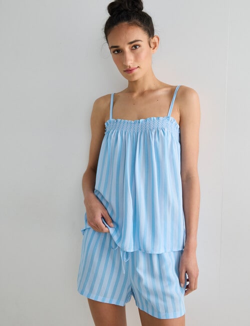 Zest Sleep Stripe PJ Set, Blue product photo View 03 L