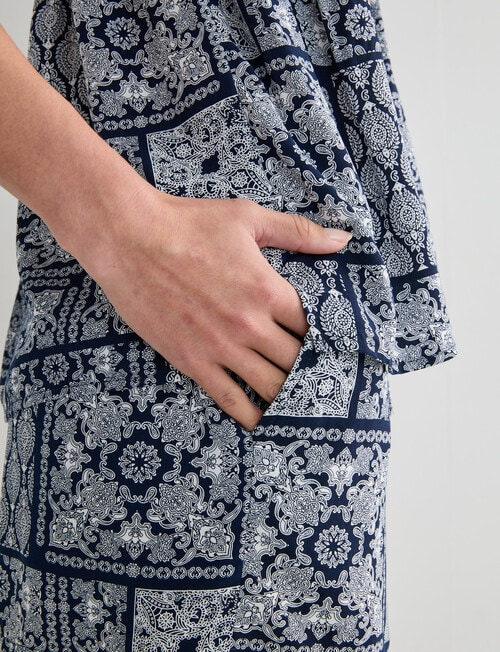 Zest Sleep Mosaic PJ Set, Navy product photo View 04 L