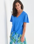 Ella J Tie Front Top, Blue product photo