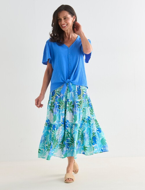 Ella J Tie Front Top, Blue product photo View 03 L