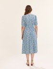 Ella J Faux Printed Wrap Dress, Aqua product photo View 02 S