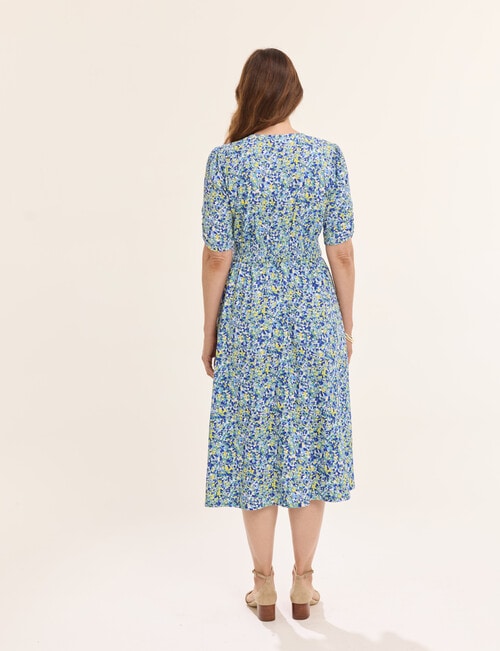Ella J Faux Printed Wrap Dress, Aqua product photo View 02 L