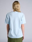 Champion Tonal Script Short Sleeve Tee, Silence Blue product photo View 03 S