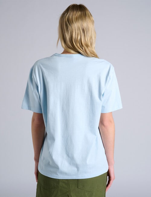 Champion Tonal Script Short Sleeve Tee, Silence Blue product photo View 03 L