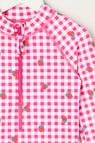 Wavetribe Strawberry Gingham Long Sleeve Rashsuit, Pink product photo View 02 S