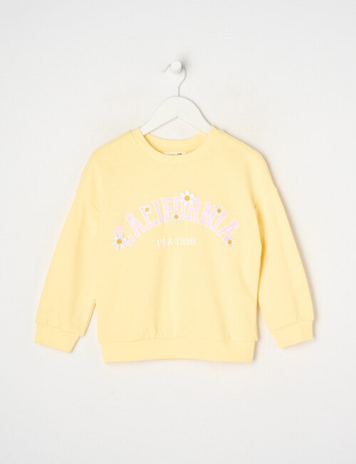 Mac & Ellie California Daisies French Terry Sweatshirt, Lemon product photo