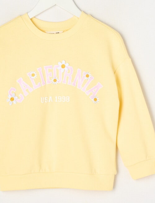 Mac & Ellie California Daisies French Terry Sweatshirt, Lemon product photo View 02 L