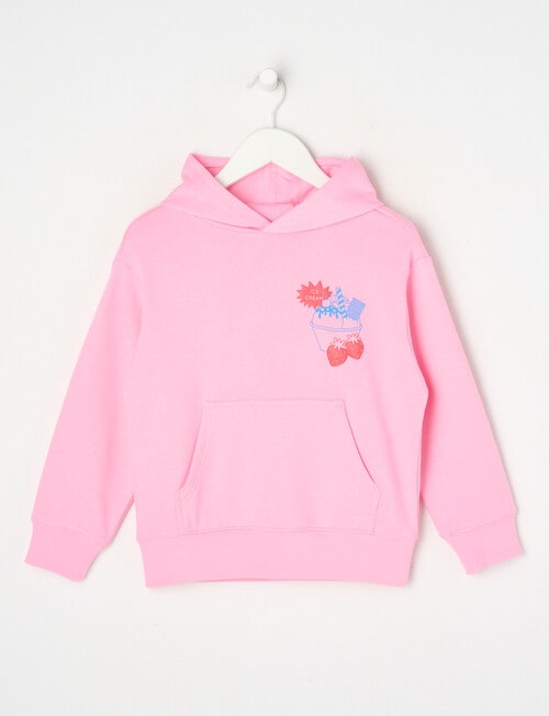 Mac & Ellie Ice Cream French Terry Pull On Hoodie, Candy Pink product photo