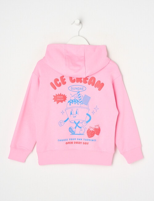 Mac & Ellie Ice Cream French Terry Pull On Hoodie, Candy Pink product photo View 02 L