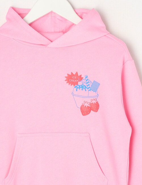 Mac & Ellie Ice Cream French Terry Pull On Hoodie, Candy Pink product photo View 03 L