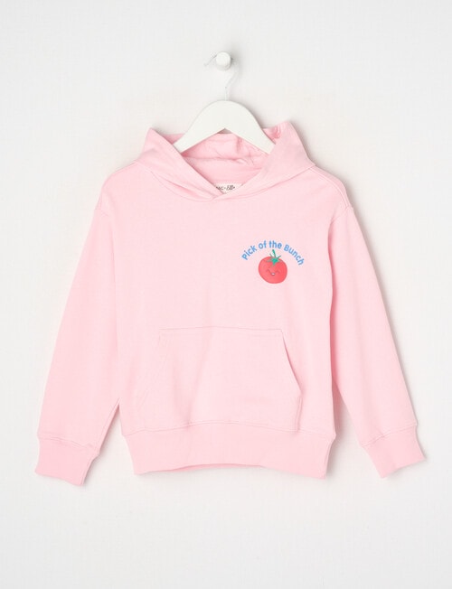Mac & Ellie Farm Fresh French Terry Pull On Hoodie, Pink Sorbet product photo