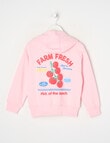 Mac & Ellie Farm Fresh French Terry Pull On Hoodie, Pink Sorbet product photo View 02 S