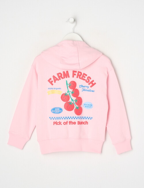 Mac & Ellie Farm Fresh French Terry Pull On Hoodie, Pink Sorbet product photo View 02 L