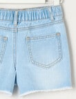 Mac & Ellie Crochet Daisies Denim Short, Light Blue product photo View 02 S