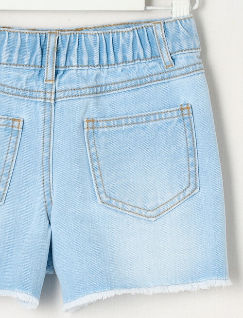 Mac & Ellie Crochet Daisies Denim Short, Light Blue product photo View 02 L