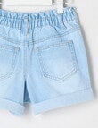 Mac & Ellie Embroidered Strawberries Paperbag Waist Short, Light Blue product photo View 02 S