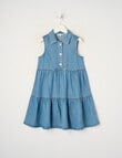 Mac & Ellie Denim Sleeveless Shirt Dress, Mid Blue product photo