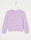 Mac & Ellie Bows Knit Cardigan, Lilac product photo