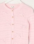 Mac & Ellie Bows Knit Cardigan, Blush product photo View 02 S