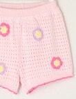 Mac & Ellie Crochet Look Shorts, Blush product photo View 02 S