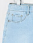 Mac & Ellie Lace Trim Stretch Denim Short, Light Blue product photo View 04 S