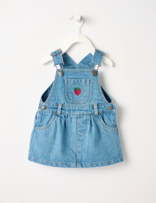 Teeny Weeny Lady Bug Denim Pinny, Denim product photo