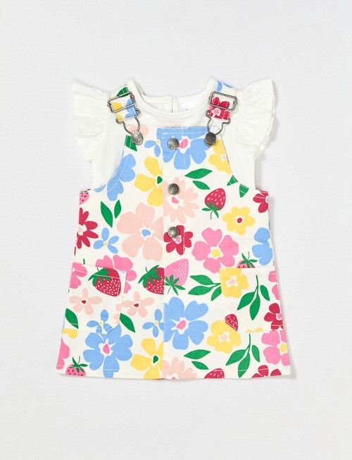 Teeny Weeny Play Time Lady Bug Pinny & Top Set, 2-Piece, White product photo